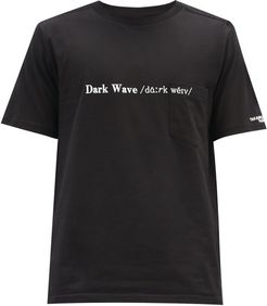 Dark Wave-print Cotton-jersey T-shirt - Mens - Black