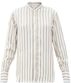 Gladstone Stripe-jacquard Twill Shirt - Womens - White Multi