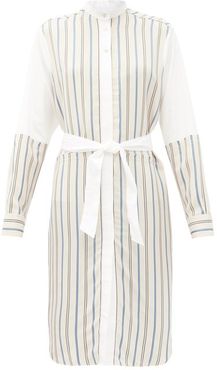 Sterling Panelled Striped Shirt Dress - Womens - White Multi