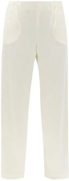 Calypso High-rise Silk Wide-leg Trousers - Womens - Ivory