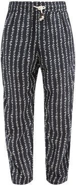 Bandhani-dyed Silk Trousers - Mens - Navy Multi