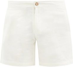 Cotton-herringbone Shorts - Mens - Cream