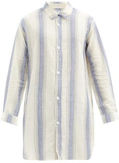 Striped Cotton Tunic - Mens - Blue Multi
