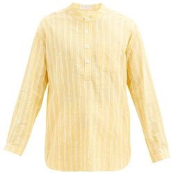 Striped Cotton Tunic Shirt - Mens - Yellow