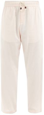 Drawstring-tie Cotton-blend Trousers - Mens - Pink