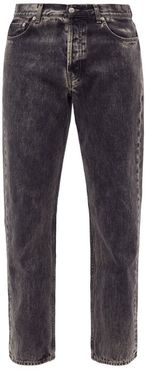 Marbled-wash Straight-leg Jeans - Mens - Grey
