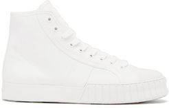 Divid Hi Recycled Cotton-canvas Trainers - Womens - White