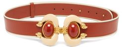 Aries Cabochon-embellished Leather Belt - Womens - Brown Multi