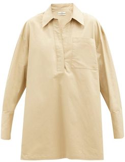 Patch-pocket Cotton Shirt - Womens - Beige