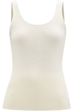 Scoop-neck Ribbed-knit Cashmere Tank Top - Womens - Ivory