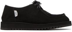 Shearling-lined Lace-up Suede Shoes - Womens - Black