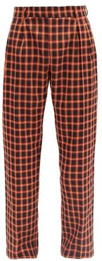 Checked Wool-blend Safari Trousers - Mens - Red