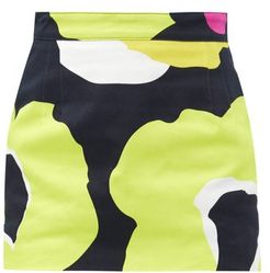 Abstract-print Cotton-twill Mini Skirt - Womens - Black Multi