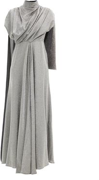 Dolomith Draped Silk-blend Jersey Maxi Dress - Womens - Silver