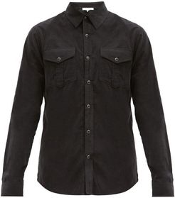 Patch-pocket Cotton-blend Poplin Shirt - Mens - Black
