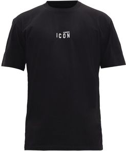 Icon Logo-print Cotton T-shirt - Mens - Black