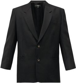 Single-breasted Wool Jacket - Mens - Black
