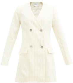 Laura Pinstriped Wool-blend Blazer Dress - Womens - Ivory