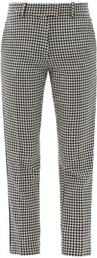 Aries Cropped Houndstooth-check Tweed Trousers - Womens - Black White