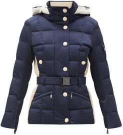 Gisa Quilted-down Shell Hooded Ski Jacket - Womens - Navy White
