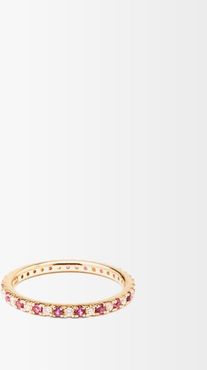 Eternity Diamond, Pink-sapphire & 14kt Gold Ring - Womens - Gold