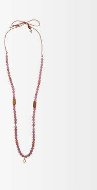 Diamond, Ruby, Amber & 18kt Gold Charm Necklace - Womens - Pink