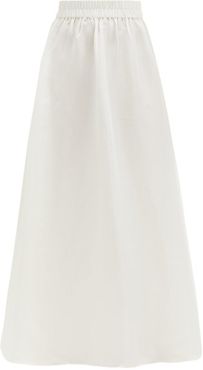 Valetta High-rise Silk-dupion Maxi Skirt - Womens - Ivory