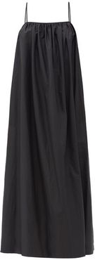 Low-back Cotton-poplin Maxi Dress - Womens - Black