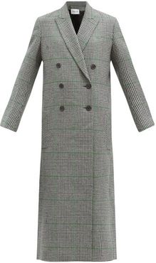 Harrison Prince-of-wales-check Wool Coat - Womens - Black Green