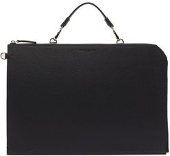 Standout Grained-leather Document Holder - Mens - Black