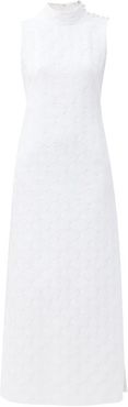 Tilla High-neck Jacquard Dress - Womens - White