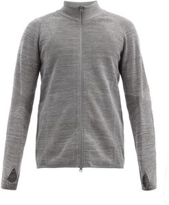 High-neck Zip-up Wool-blend Jacket - Mens - Grey