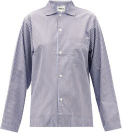 Striped Organic-cotton Pyjama Shirt - Womens - Brown Stripe
