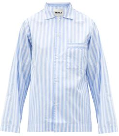 Striped Organic-cotton Pyjama Shirt - Womens - Blue Stripe