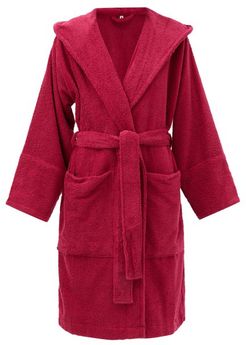 Hooded Cotton-terry Bathrobe - Womens - Pink