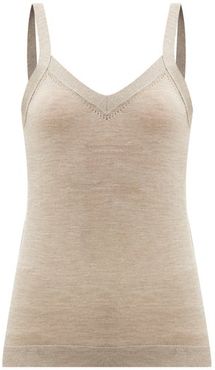 Maria Superfine Merino-wool Tank Top - Womens - Beige