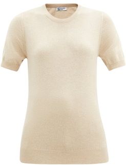 Cashmere Short-sleeved Sweater - Womens - Beige