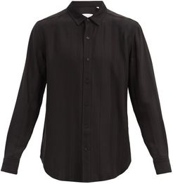 Striped Jacquard Shirt - Mens - Black