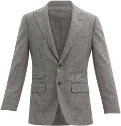 Prince Of Wales-check Wool Blazer - Mens - Grey