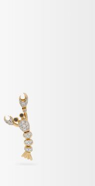 Lobster Diamond & Gold Single Earring - Womens - Yellow Gold