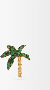 Palm Tree 18kt Gold & Tsavorite Single Earring - Womens - Green Gold
