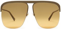 Gv Ray Metal Aviator Sunglasses - Mens - Khaki