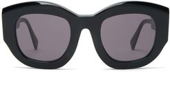 Oversized Square Acetate Sunglasses - Mens - Black
