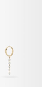 Chain Diamond & 18kt Gold Single Hoop Earring - Womens - Yellow Gold