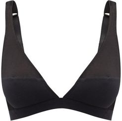 Crescent Panelled Cotton-jersey Bra - Womens - Black