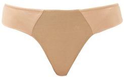 Angled Cotton-jersey Thong - Womens - Beige