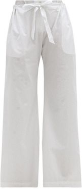 Bird-print Cotton-poplin Pyjama Trousers - Womens - White Print