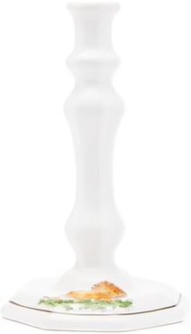 Safari Hand-painted Faience-ceramic Candlestick - Womens - White Multi
