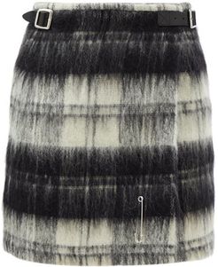 Vass 18 Tartan Brushed-wool Kilt - Womens - Black White