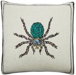 X Fee Greening Spider Cashmere Cushion - Ivory Multi